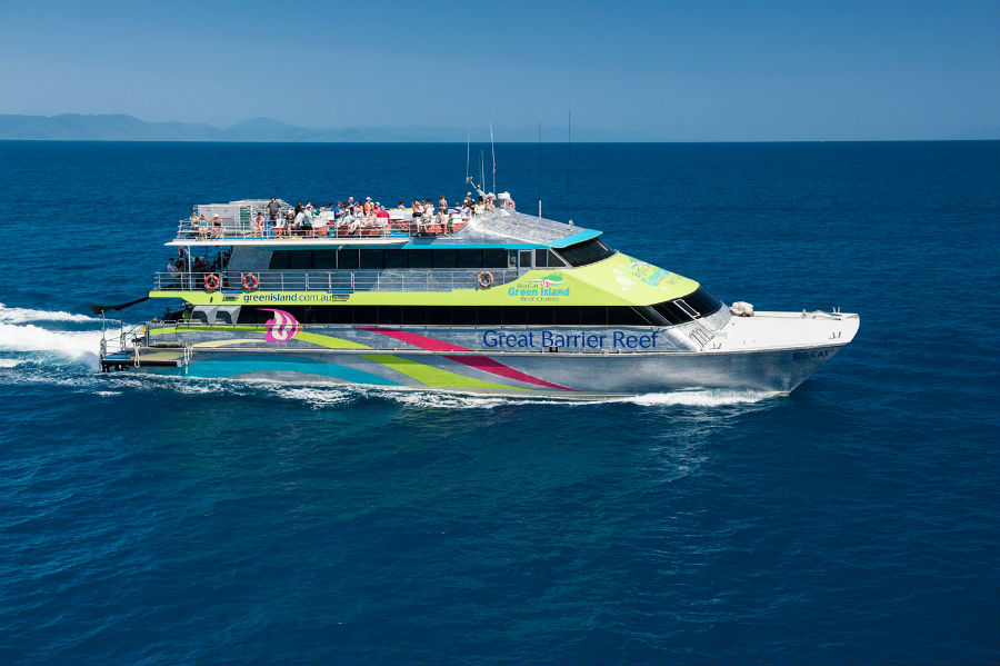 catamaran cruising to green island